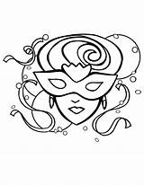 Gras Mardi Coloring Mask Girl Fantasy Pages Beautiful Printable Lady Color Donning Print sketch template