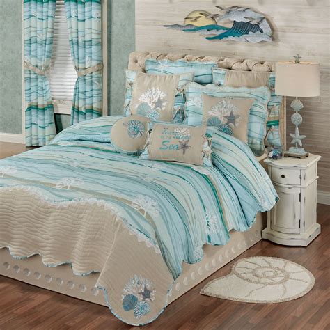 A wide variety of comforter set blue options are available to you, such as technics, material, and use. Seaview II Coastal Quilt Set Bedding in 2020 | Coastal ...