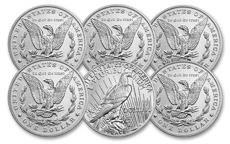 2021 Morgan And Peace Silver Dollar 6 Pc Set