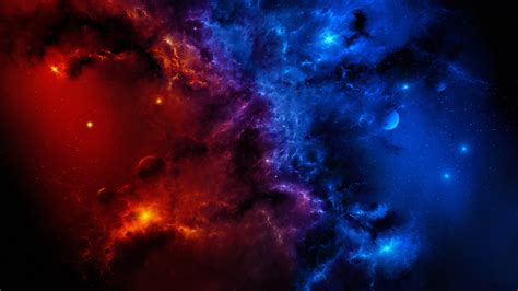 Red And Blue Galaxy Wallpaper Hd