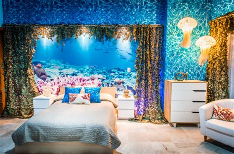 Turquoise aqua blue with iridescent white opal glitter ~bling light switch plates, outlet covers ~ocean beach decor ~bedroom mermaid theme. The Most Amazing Aquarium Bedrooms That Will Astonish You