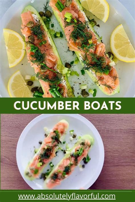 Cucumber Boats With Smoked Salmon Absolutely Flavorful Video