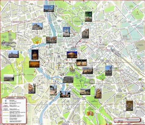 Map Of Rome With Top Tourist Attractions Italy 2015 Pinterest