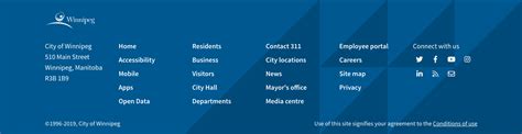 Footers - Confluence - The City of Winnipeg's design system