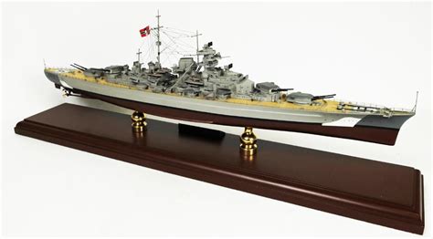 Kms Bismarck Ship Model Wwii German Battleship Scale Mahogany Ship Model