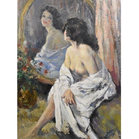 Proantic Nude Woman Painting Naked Woman In The Mirror Art Deco