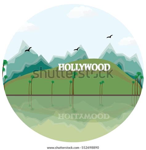 Vector Illustration Hollywood Sign Los Angeles Stock Vector Royalty