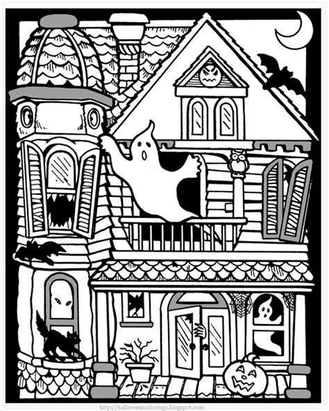High mountains with a blue mountain lake, fields of colorful tulips, stone cliffs over the ocean, sunrise and sunset over the sea, a magical. Printable halloween coloring pages: Printable Halloween Haunted House Coloring Pages