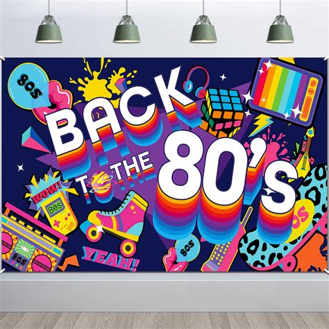 Buy Dpkow Large Fabric 80s Banner Back To The 80s Party Decorations