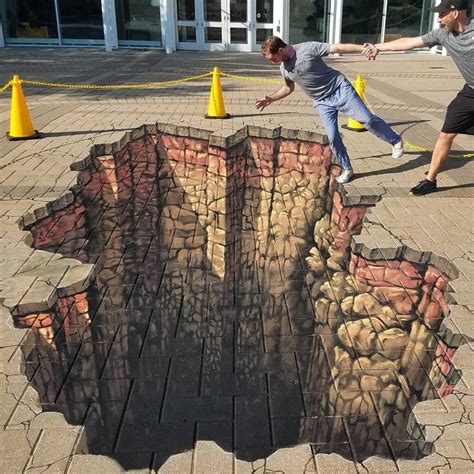 Hole In The Ground 3 D Street Art — Chris Carlson 3d Chalk Artist And