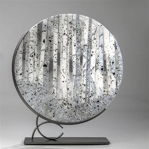 White Forest By Varda Avnisan Art Glass Sculpture Artful Home Fused Glass Wall Art Glass