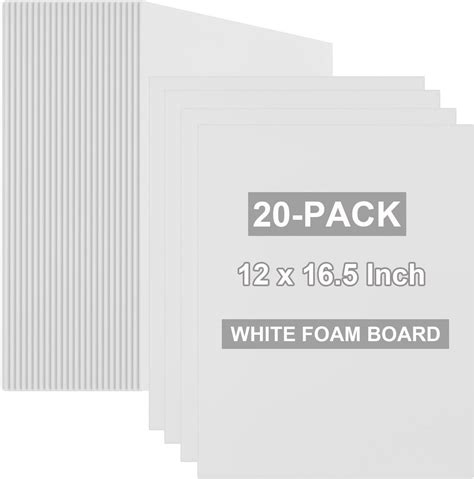 20 Pack White Foam Boards 12 X 165 Foam Core Board Mat