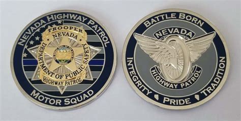 Nevada Highway Patrol Motor Unit Coin Centurion Coin And Emblem