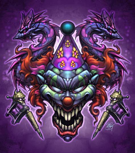 Evil Clown Digital Art By David Bollt