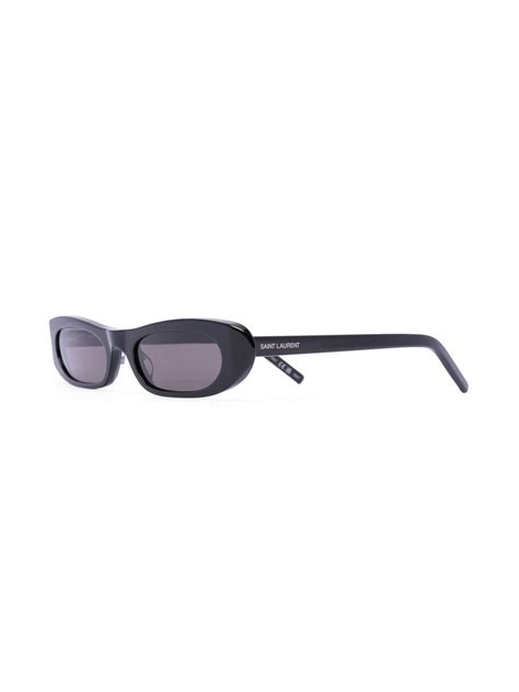 saint laurent eyewear black oval frame sunglasses farfetch