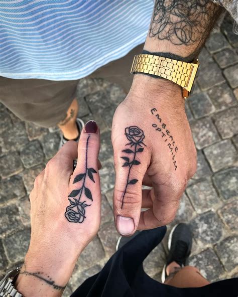 rose couple tattoo tattoodesigns hand tattoos for guys small hand tattoos couples hand tattoos