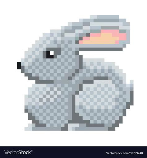 Bunny Face Pixel Art Pixelated Bunny 8 Bit Pixel Art