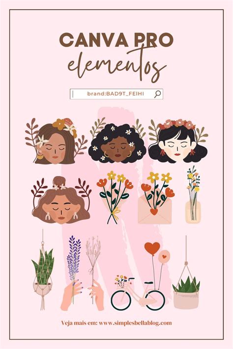 An Illustrated Poster With Flowers Plants And Peoples Faces In Pink
