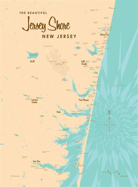 The Jersey Shore Map Canvas Print