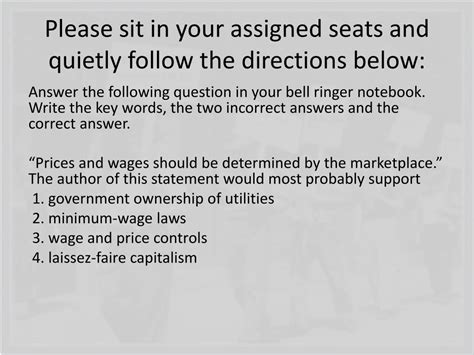 Ppt Please Sit In Your Assigned Seats And Quietly Follow The Directions Below Powerpoint