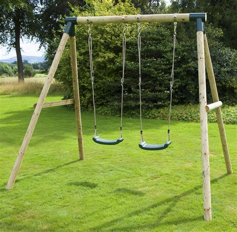 Rebo Kids Wooden Garden Swing Set Childrens Swings Venus Double Swing