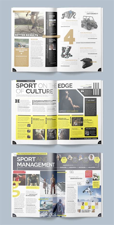 Sport Magazine Template Indd 25 Unique Pages Graphic Design Lessons