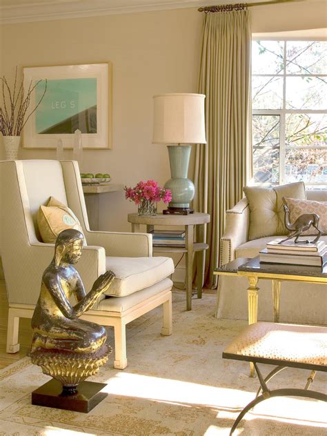 Beige Living Room With Gold Accents Hgtv