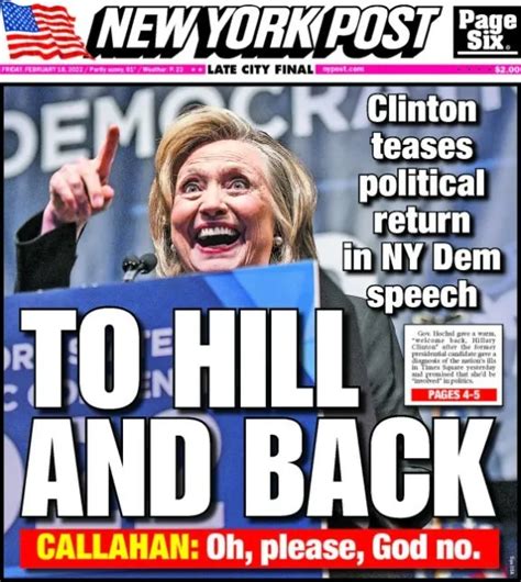 New York Post Newspaper To Hill And Back World Wide Mess 21822 800
