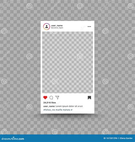 Photo Frame Inspired By Instagram Post Interface Template Social Media Modern Ui Design