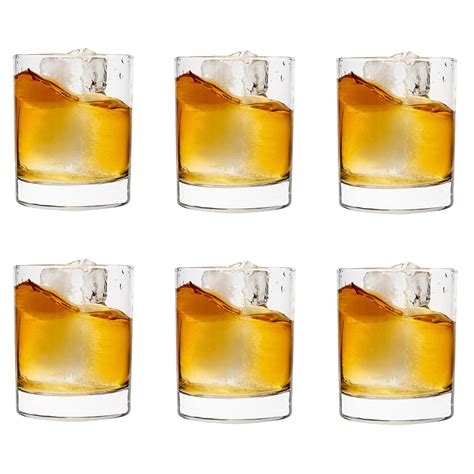 Vikko Whiskey Glasses 10 25 Oz Scotch Glasses Set Of 6 Old Fashioned Glasses Crystal Clear