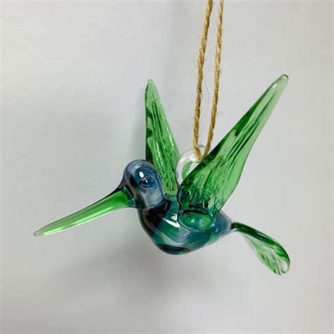 Blown Glass Ornament Small Hummingbird Etsy