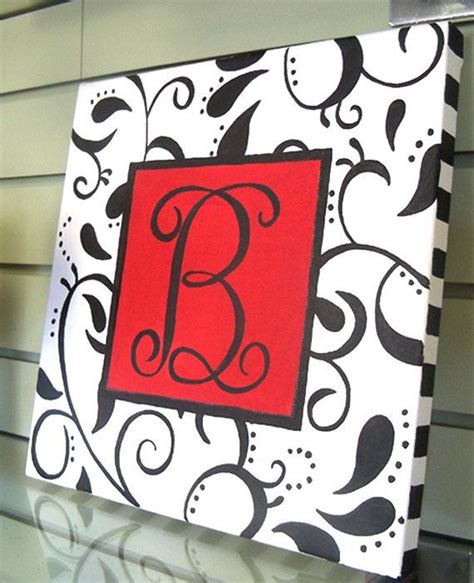 Black And Red Monogram Diy For Kays Dorm But In Aqua And Black