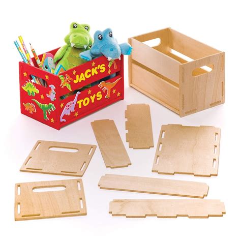 Baker Ross Mini Wooden Crate Kits Box Of 2 For Kids To Decorate And