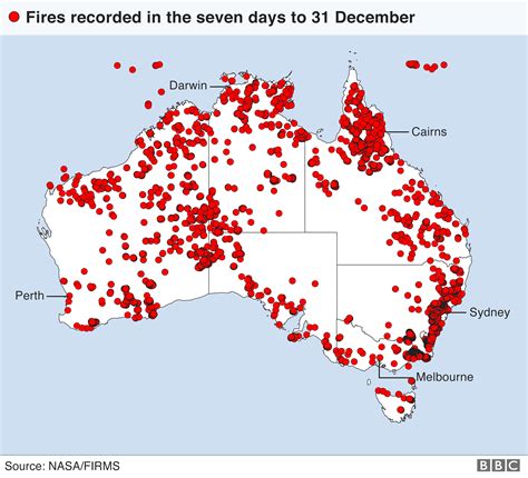 Australia Fires A Visual Guide To The Bushfires And Extreme Heat Bbc News
