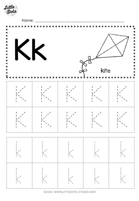 Each traceable alphabet worksheet below has both uppercase and the lowercase letters for kids to download and begin practice. Free Letter K Tracing Worksheets