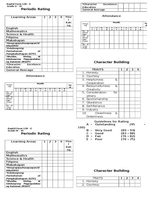 Deped Form 138 Classmate Metro Manila Philippines Vrogue