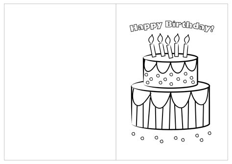 Birthday Card Printable To Color Web Printable Coloring Sheets Of Cakes