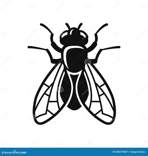 Fly Icon Silhouette On White Background Vector Stock Vector