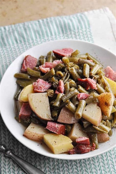 Crockpot Green Beans And Potatoes With Ham Savory With Soul