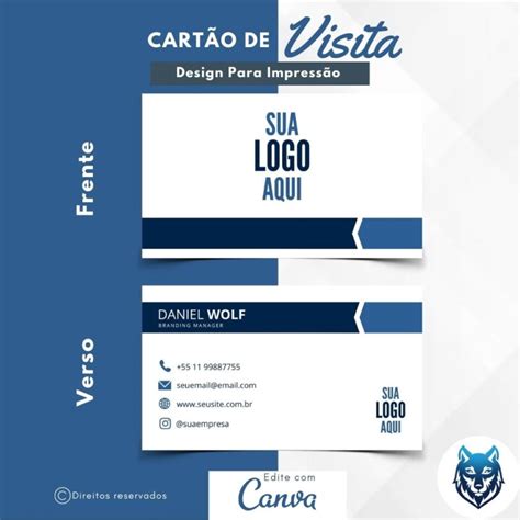 Design P Cartão De Visitas Branco Com Detalhes Azul Template