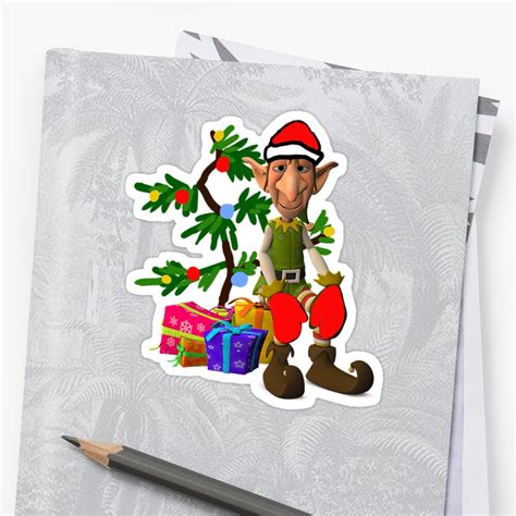Christmas Elf Sticker By Iowaartist Redbubble