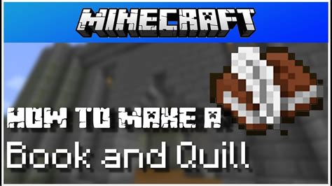 Minecraft How To Make A Book And Quill Pc Youtube