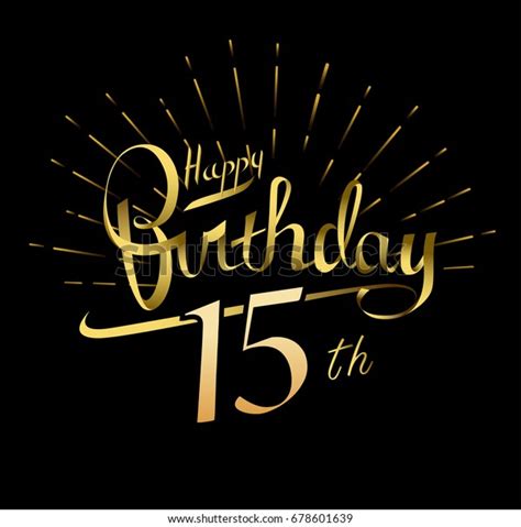 15th Happy Birthday Logo Beautiful Greeting Stock Vector Royalty Free