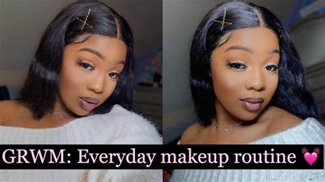 grwm everyday makeup glam 💓 youtube
