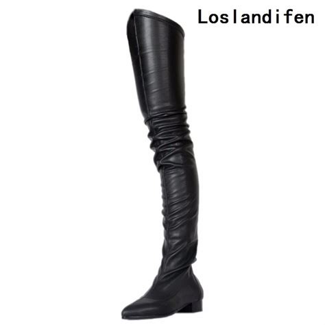 2017 women handmade thigh high boots new fashion winter party large size bfcm long boots xd721