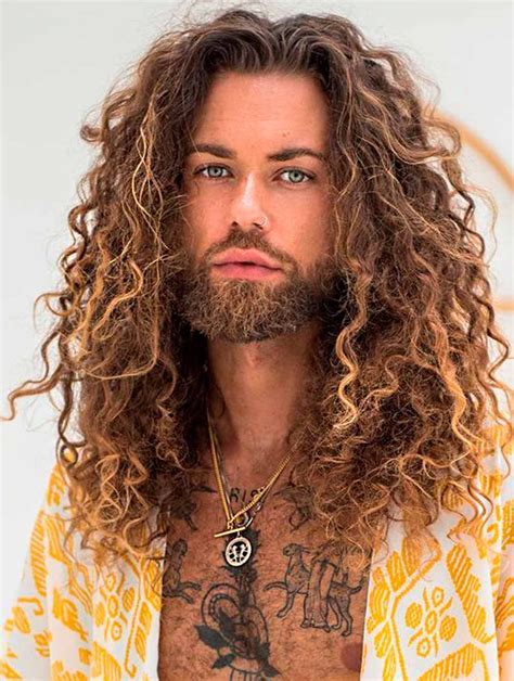 Monofilament Blonde Remy Human Hair Curly Mens Long Layered Wigs