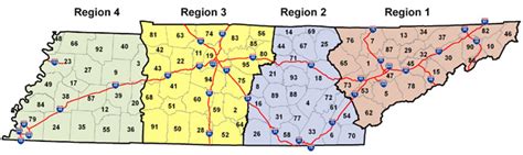 Tennessee State County Map Cities And Towns Map