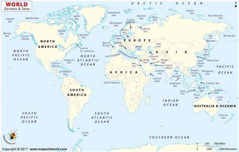 Pacific And Atlantic Ocean Map World Ocean Map Oceans Of The World 1000