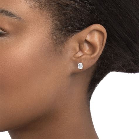 Lab Created Oval Diamond Studs Brilliant Earrings
