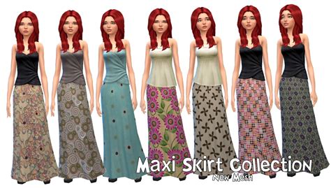 My Sims 4 Blog Maxi Skirt Collection New Mesh With 7 Recolors By